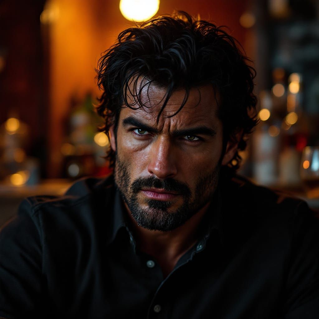 High-Contrast Photo of Handsome Italian Man