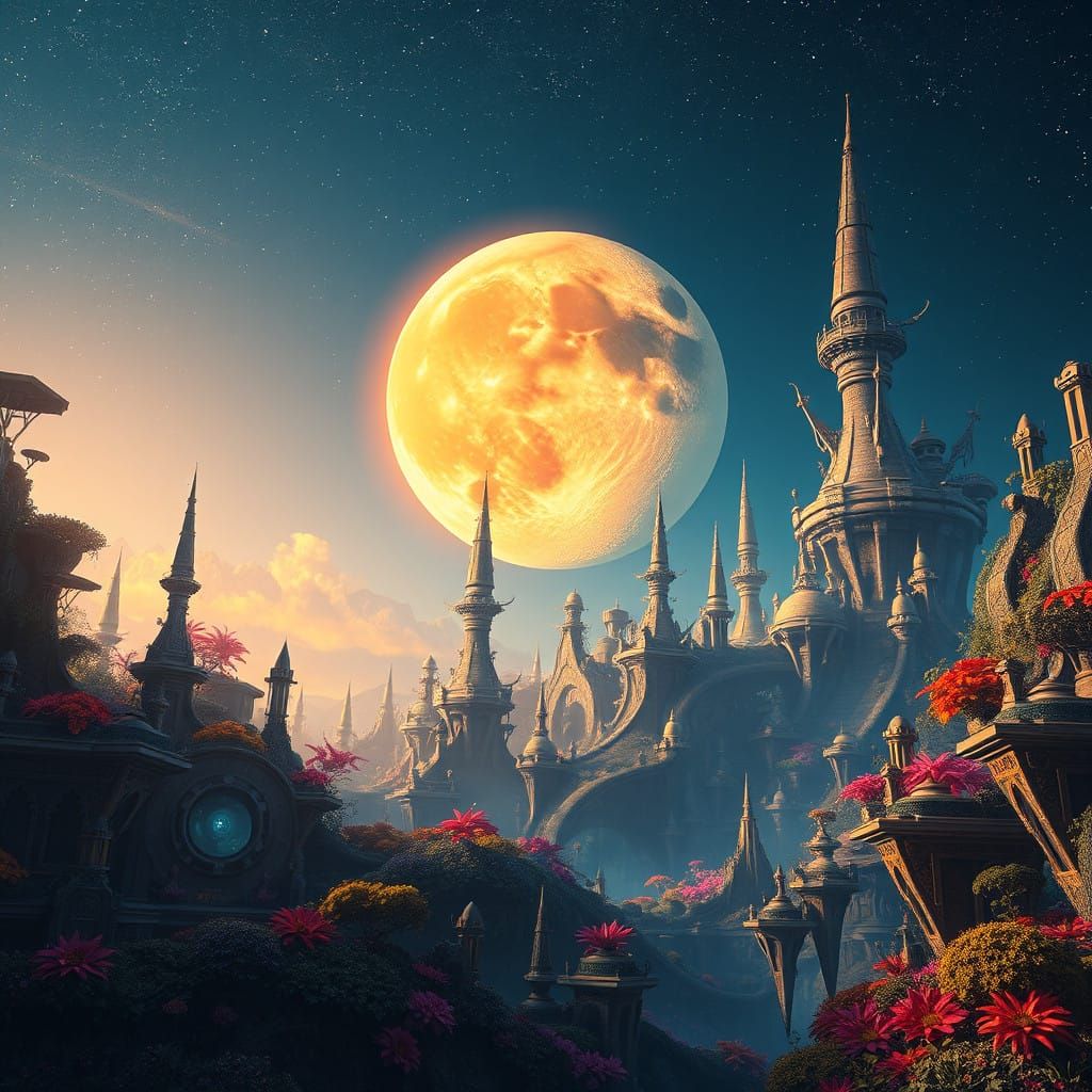 Mystical Realm in Vibrant, Dreamlike Landscapes