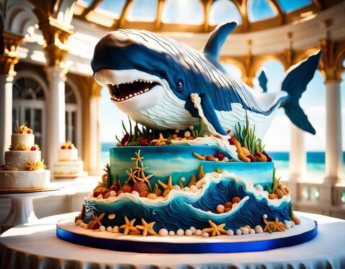 Photorealistic Cake Sculpture of Moby Dick