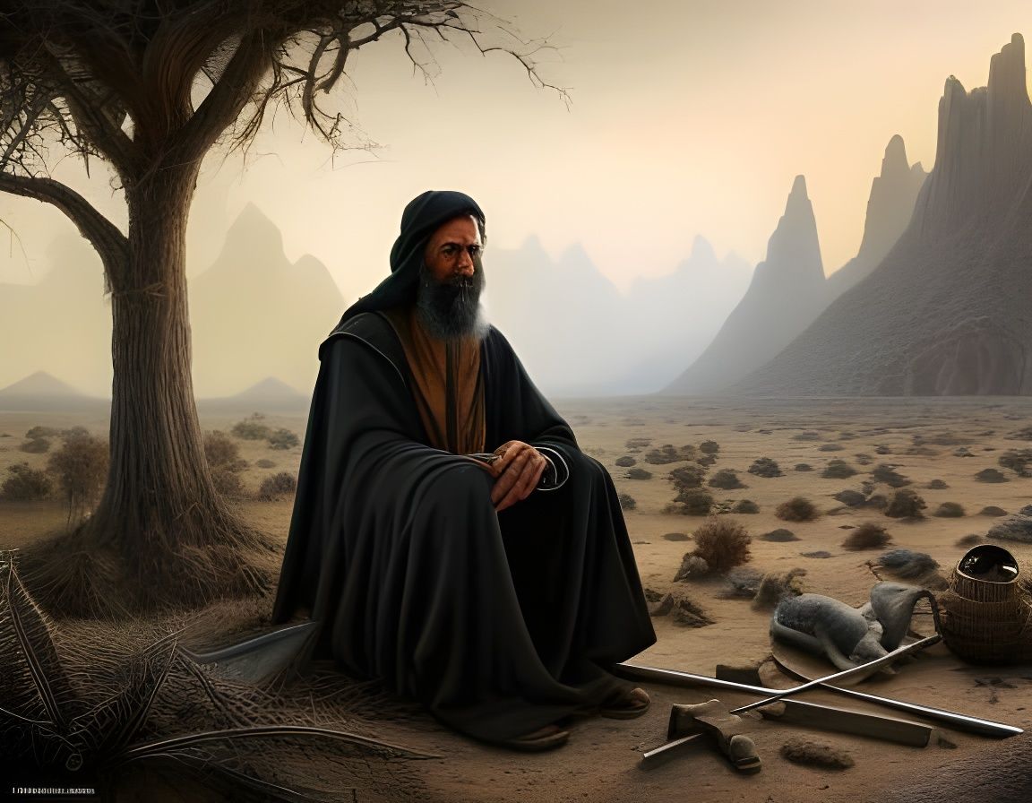 hermit in the desert