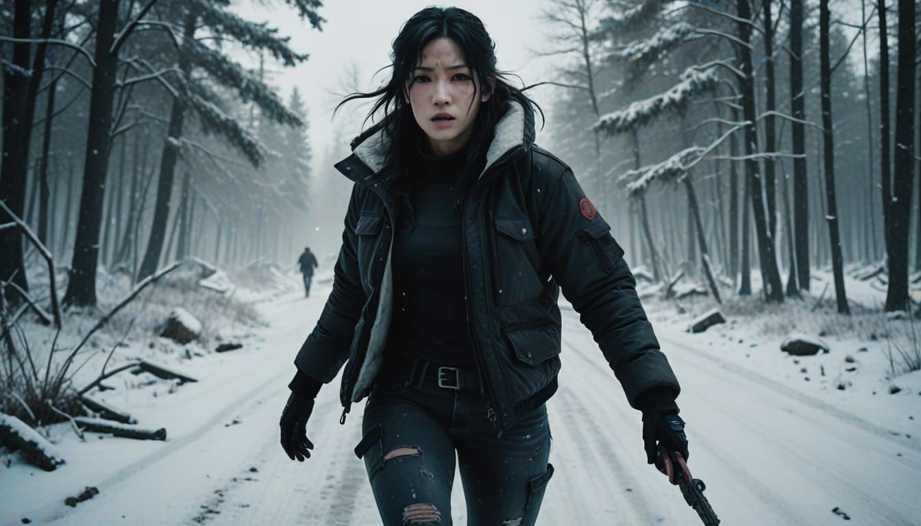 Tifa Lockhart Battles Zombies in a Snowy Apocalypse