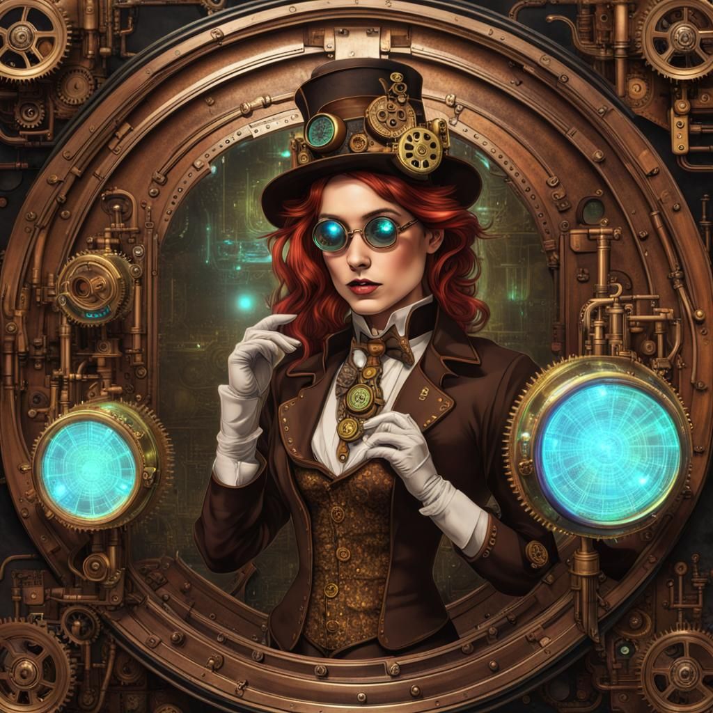 Steampunk Hologram in Industrial Aesthetic
