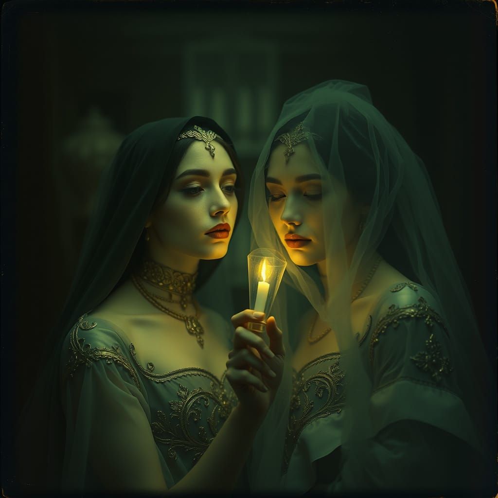 Surreal Gilded Goddesses in Vintage Photograph Style