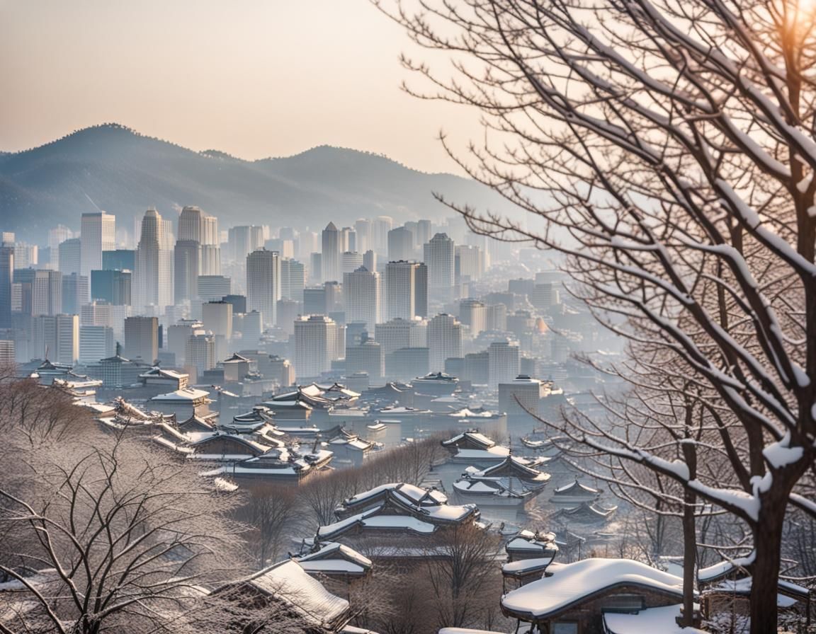 South Korean Mohe City Winter View