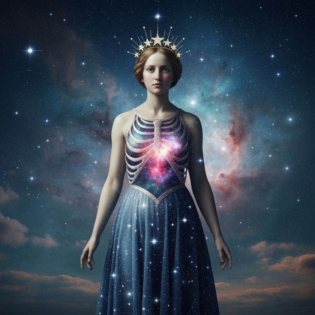 Galactic Woman with Star Crown in Renaissance Style