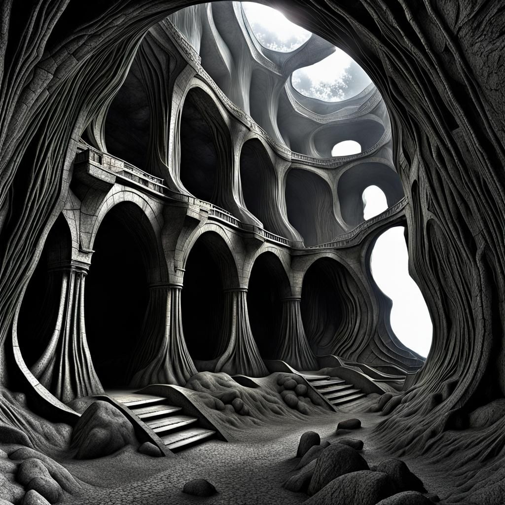 Mysterious Underground Realm with Decaying Structures