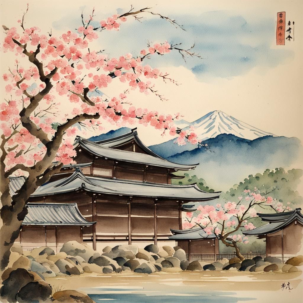 Sakura Bloom: 19th Century Japanese Watercolor