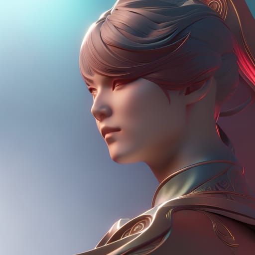 Yin and Yang Portrait in Art Nouveau Style