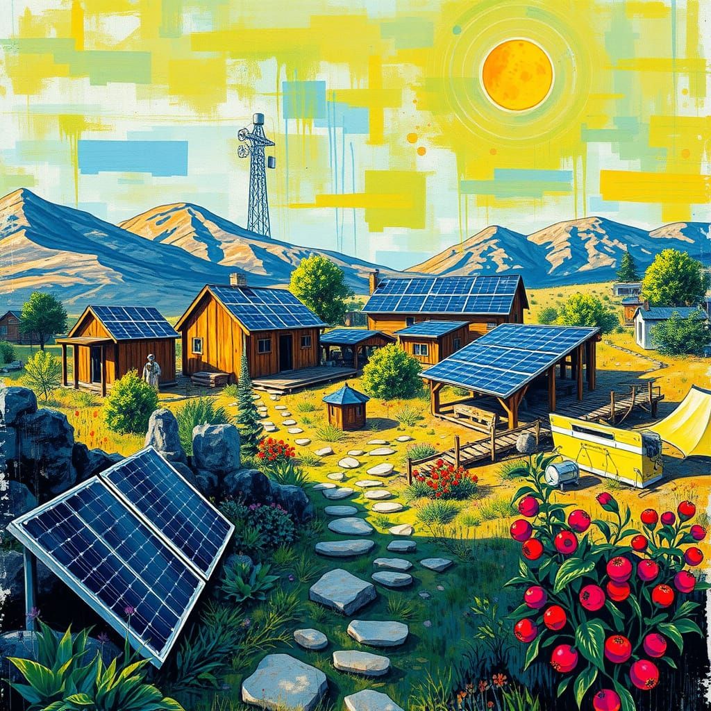 Solar Village Oasis Thrives in Desert Harmony