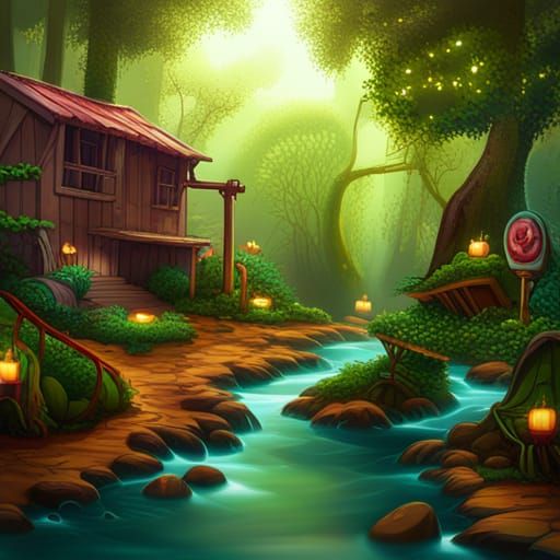 Candy Art Spooky Forest Digital Illustration