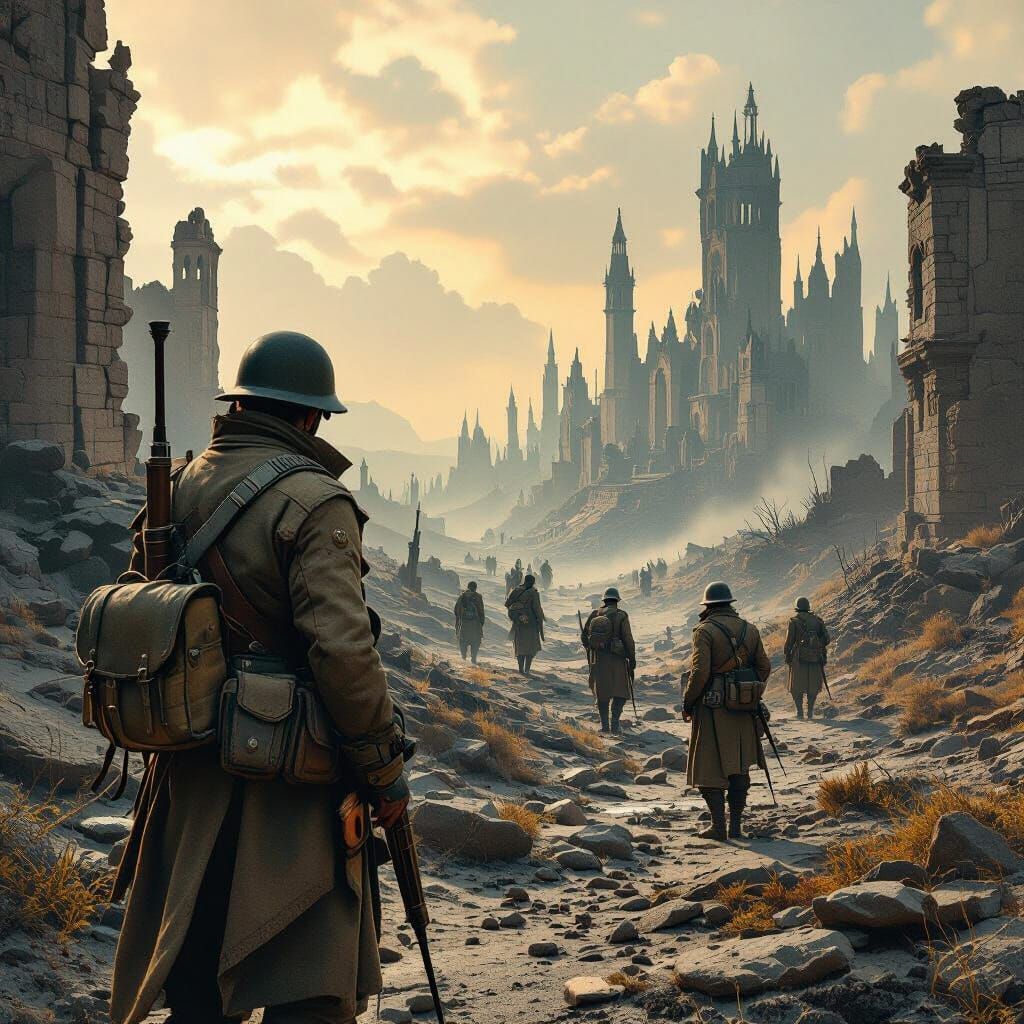 Fantastical 1890 Battlefield: Cinematic Matte Painting