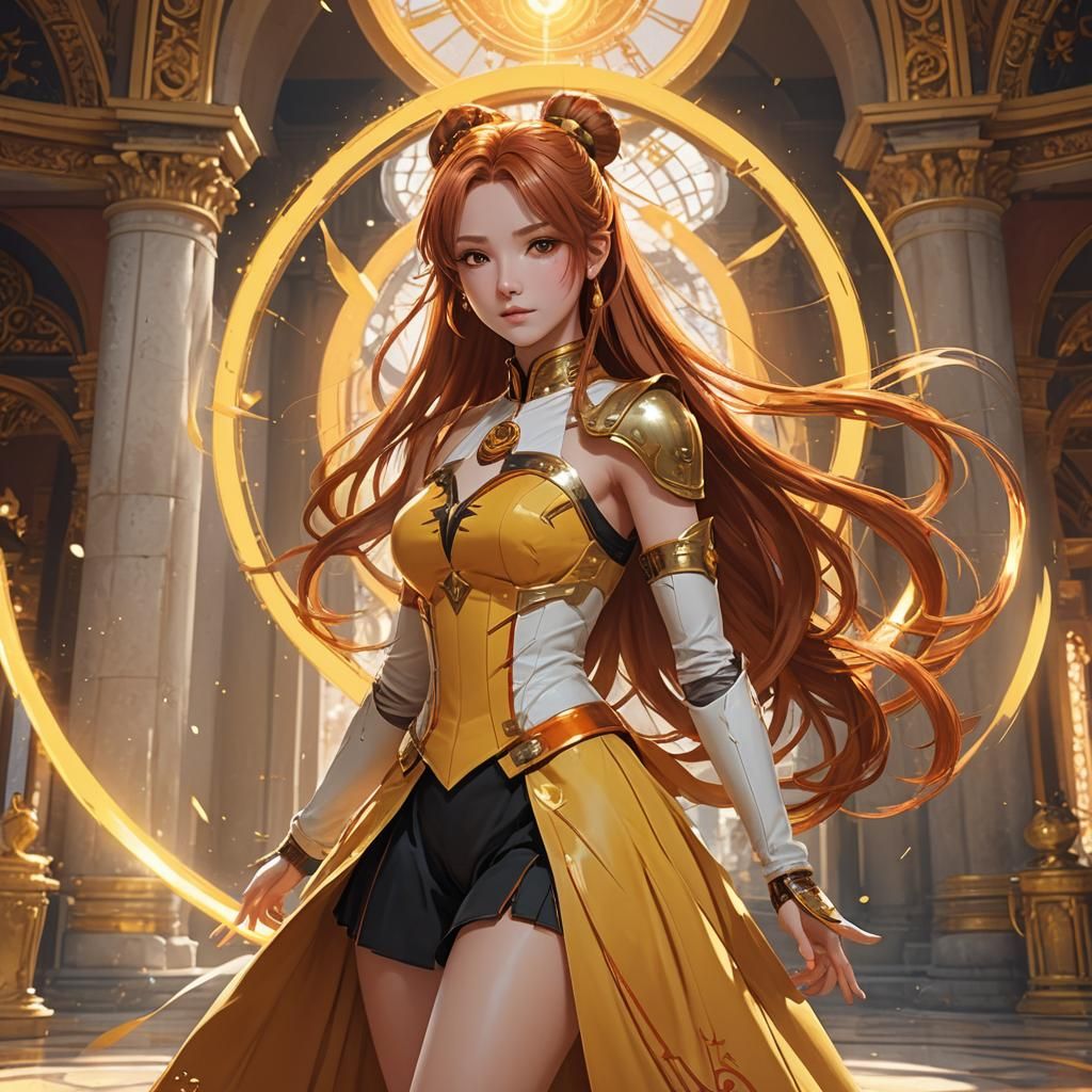 Anime Maiden with Magical Energy Circle