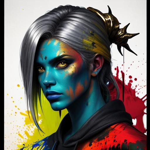 Realistic Skin Detail with Vibrant Color Palette