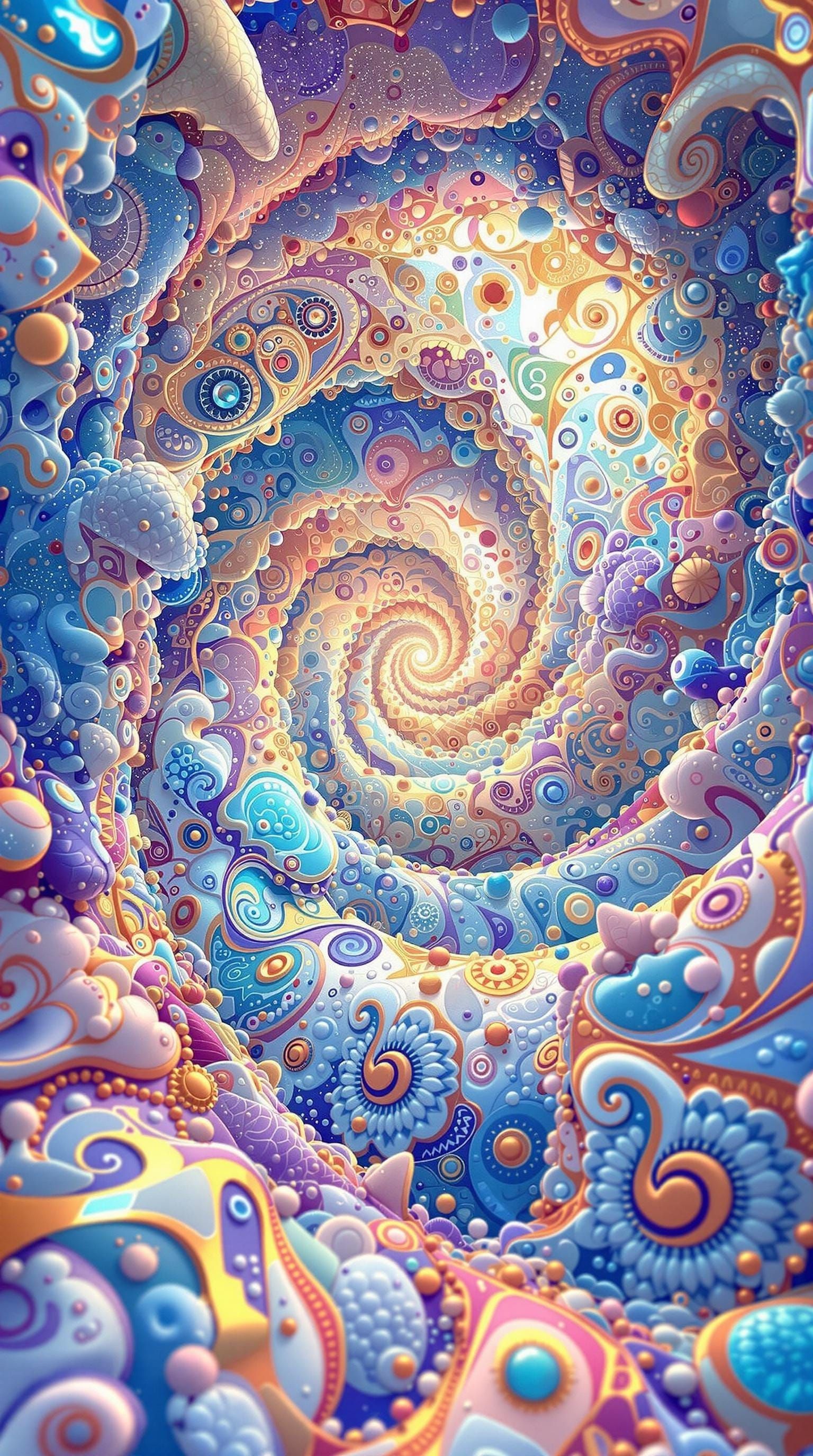 Surreal 3D Fractal Mobius Strip in Anime Style