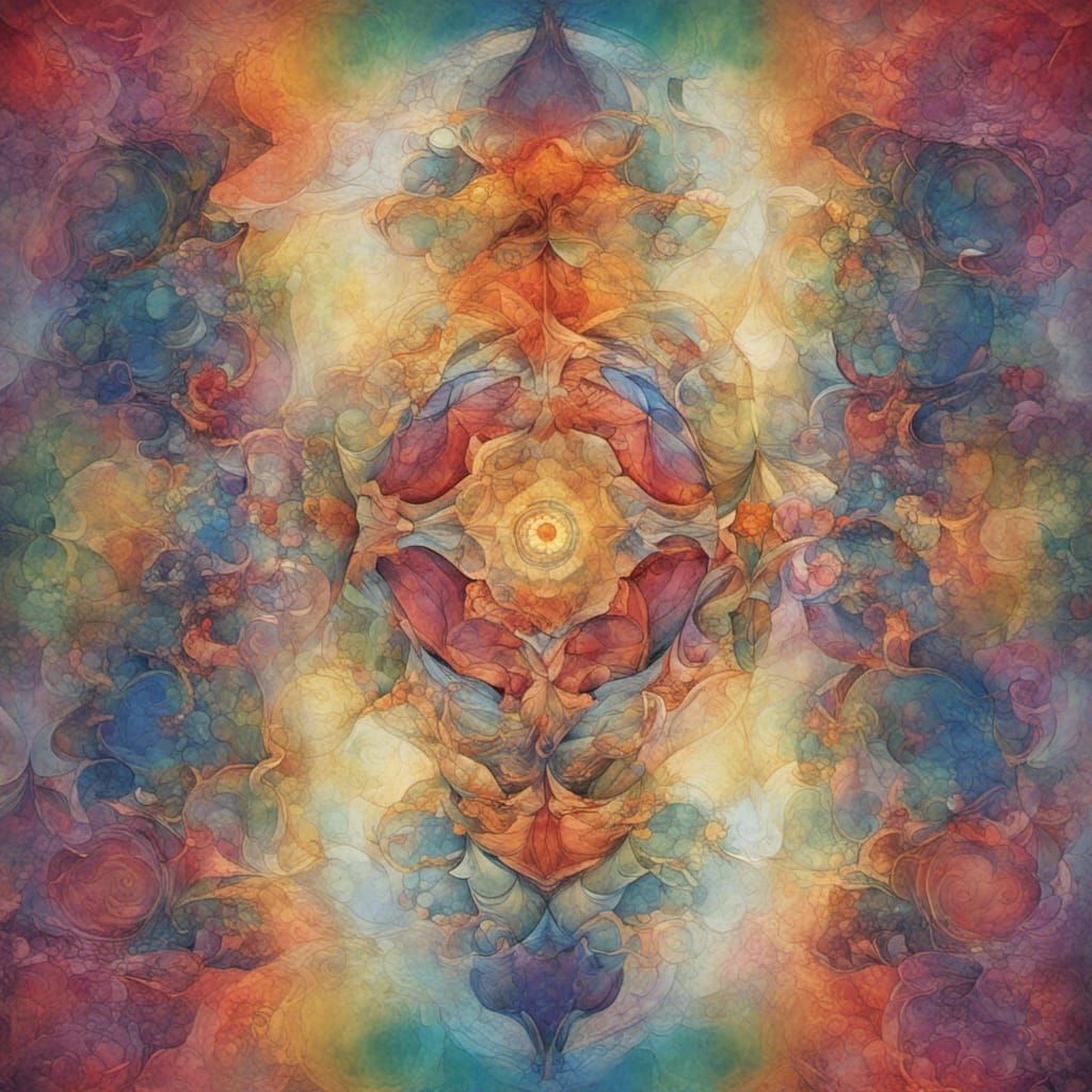 Abstract Vector Fractal with 3D Shading