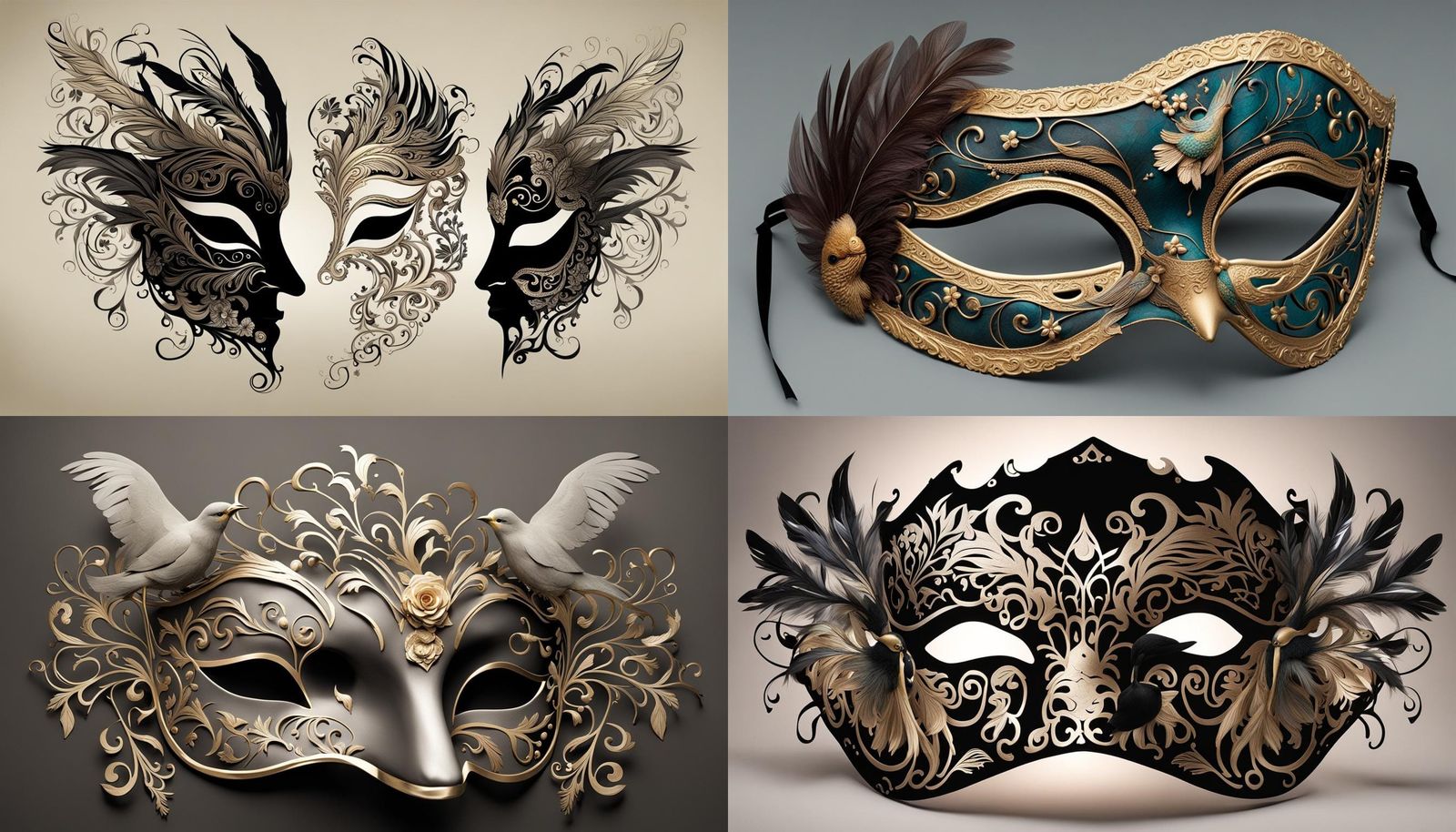 Mysterious Bird Masquerade Mask