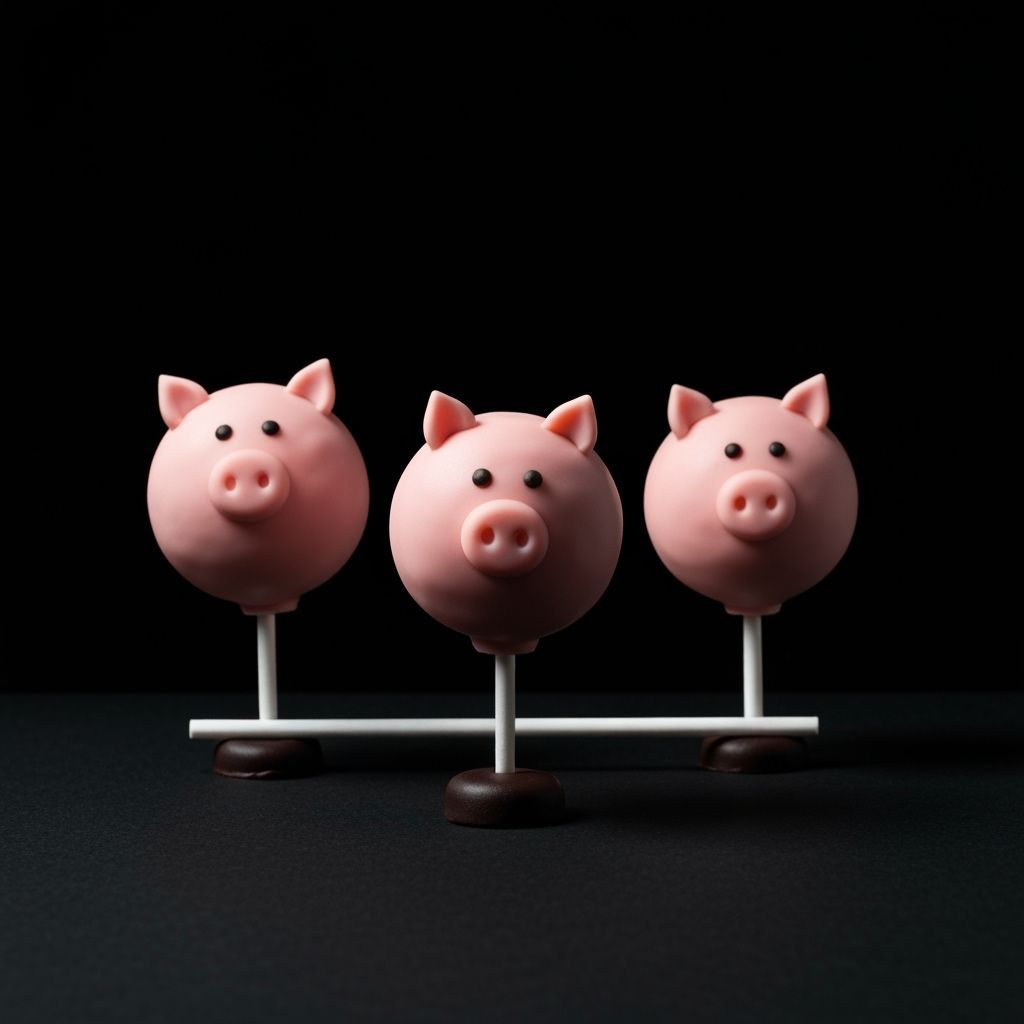 Cake Pop Pigs in Film Noir Style