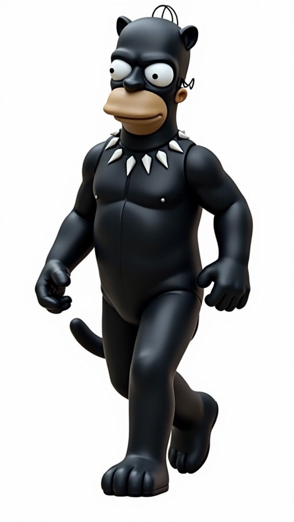 Homer Simpson as Black Panther Character