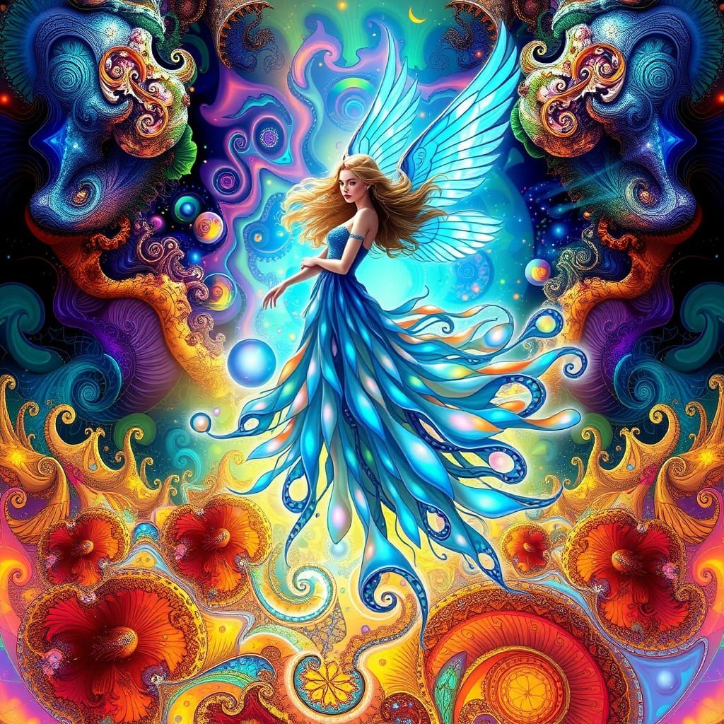 Surreal Whimsy in a Kaleidoscopic Dreamscape