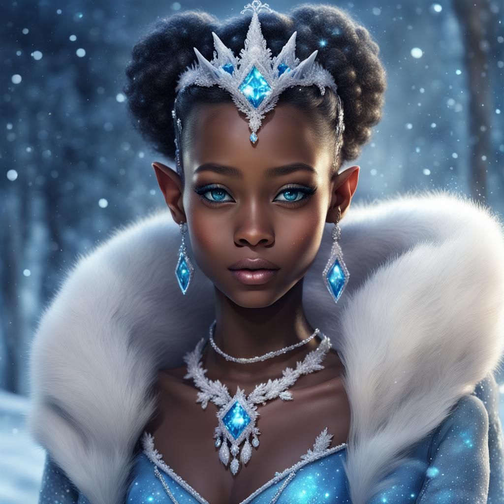 Snow Princess: African Elf in Ice Kingdom