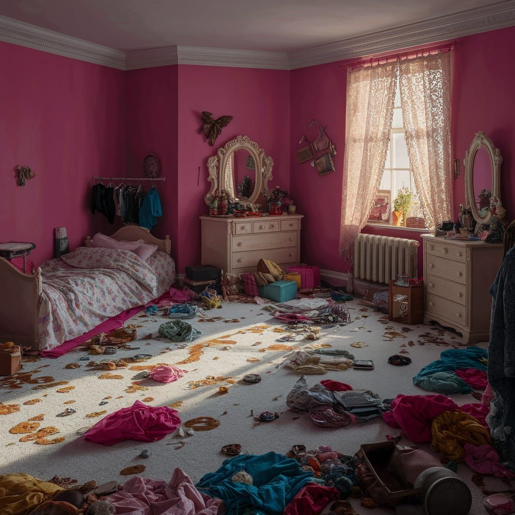 Whimsical Teenage Sanctuary in a Charming, Messy Room