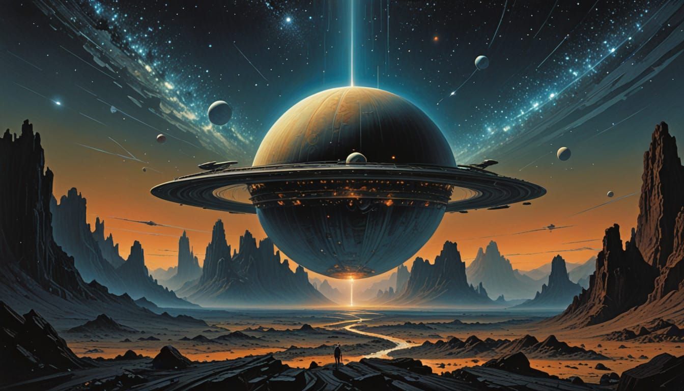 Cosmic Dreamscape in Futuristic Art Style