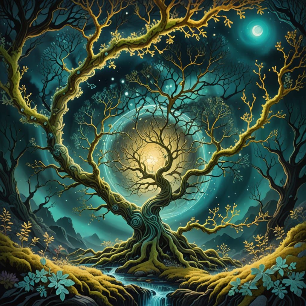 Ethereal Tree of Cosmic Connection
