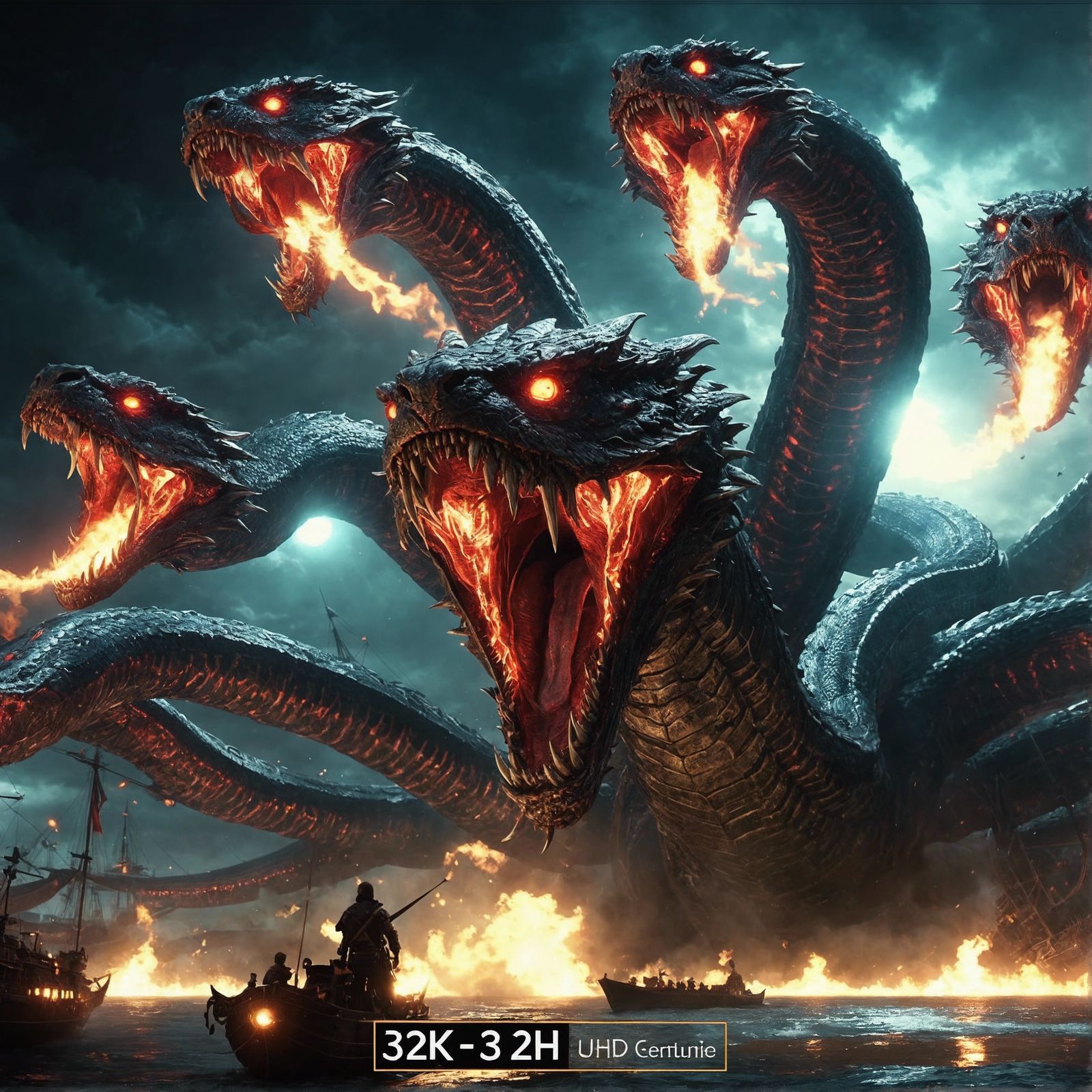 Epic Cerberus Serpent Ready for Battle