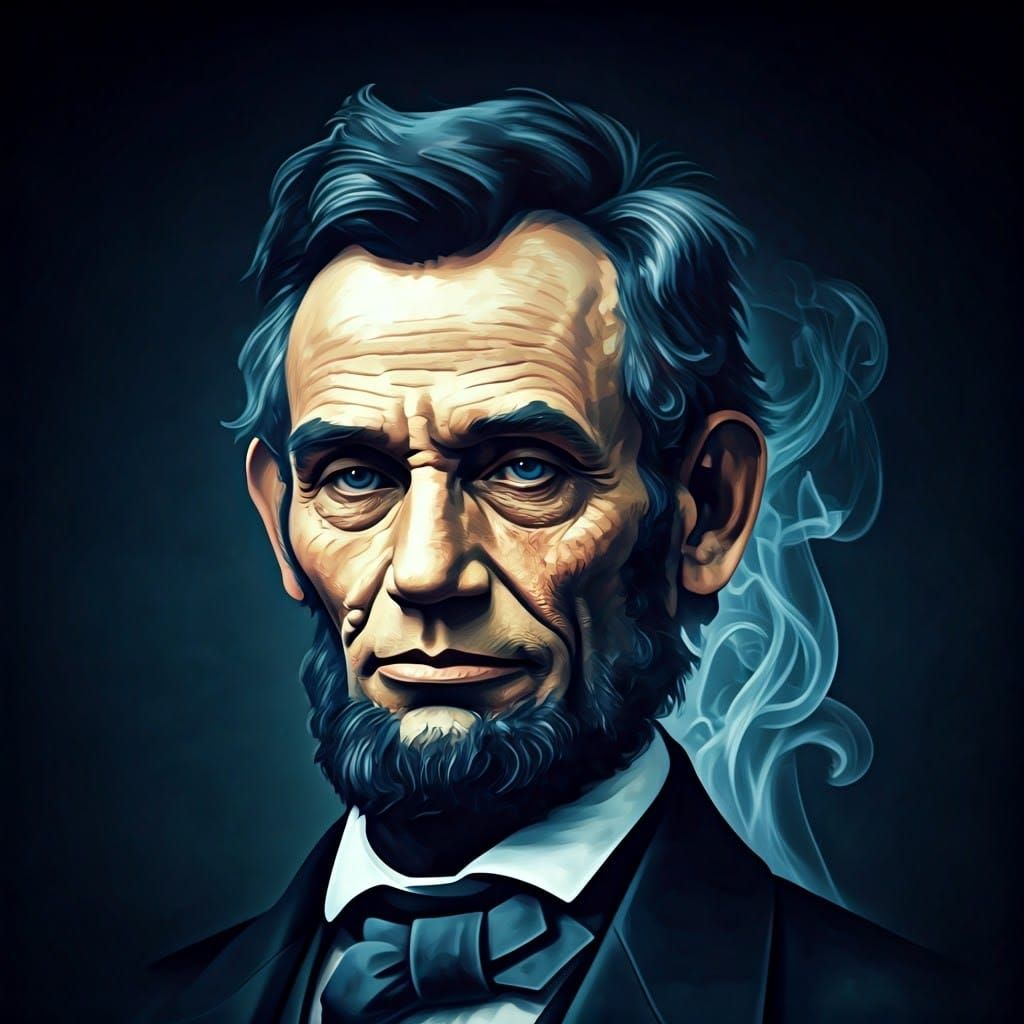 Transparent Smoke Creates Abraham Lincoln Portrait