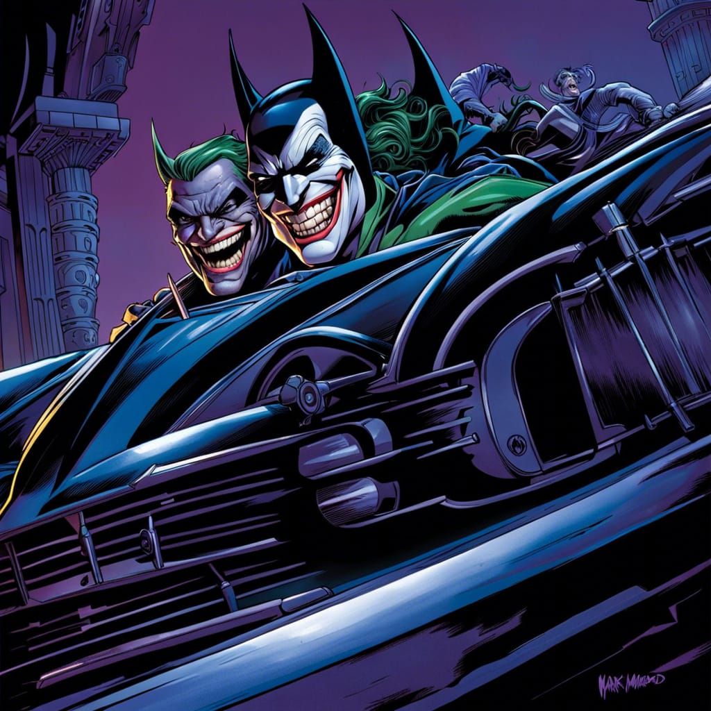 The Joker and Riddler's Joyride in the Batmobile