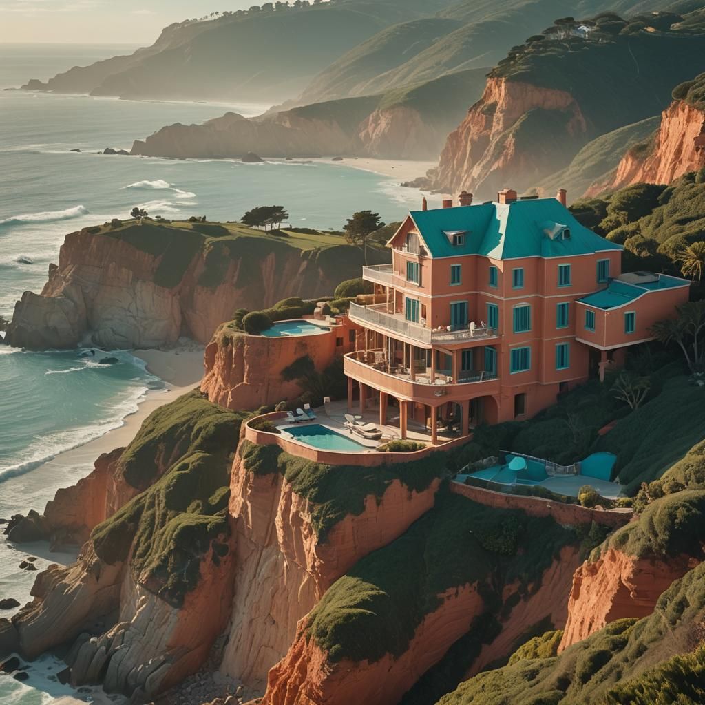 Ocean View House with Complementary Colors