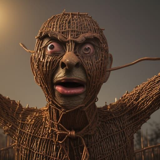 Fiery Wicker Man Cages Mr. Bean: Folk Horror