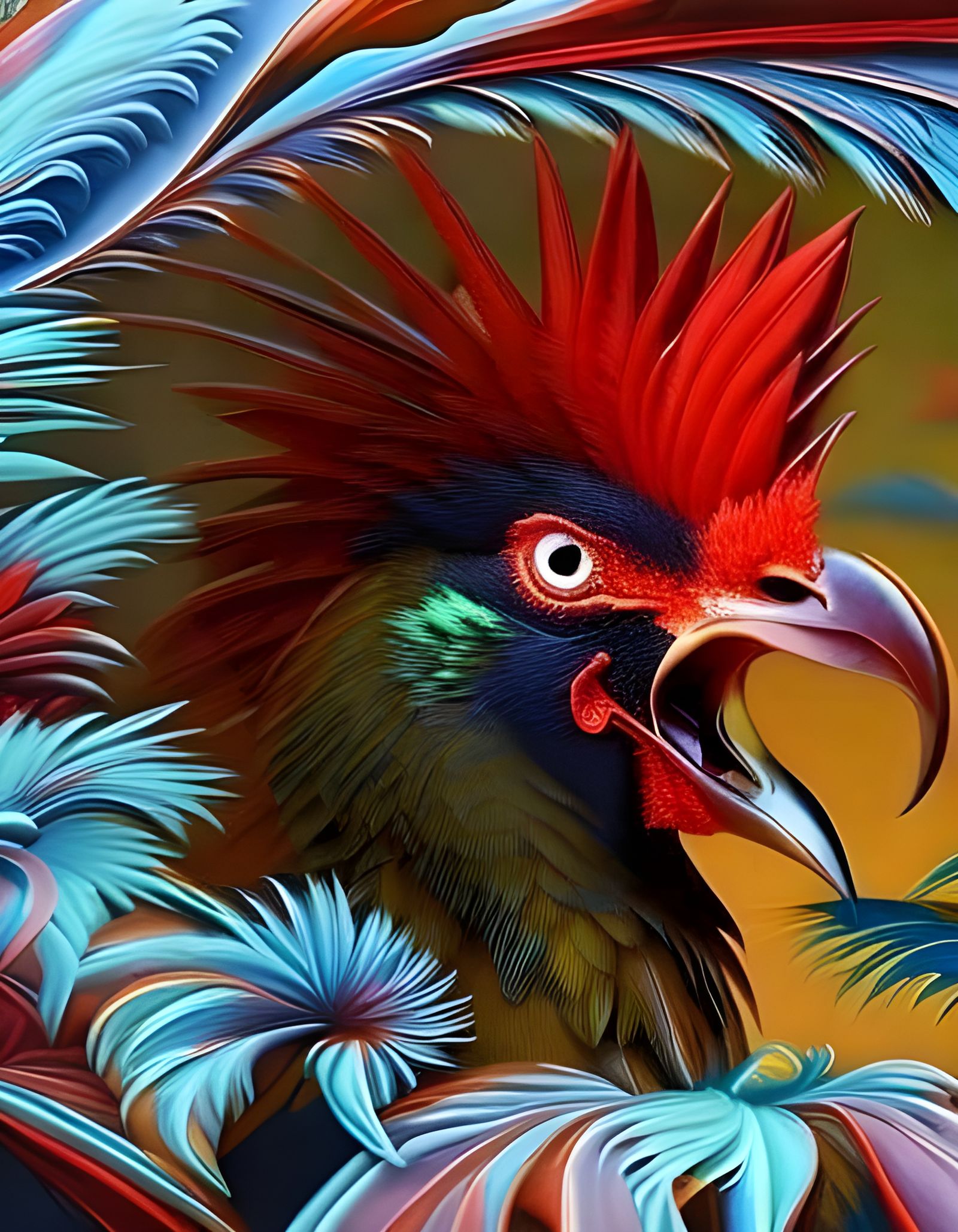 Angry Rooster..