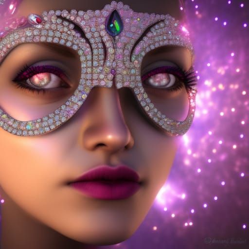 Bejeweled Woman Portrait in Gothic Art Style
