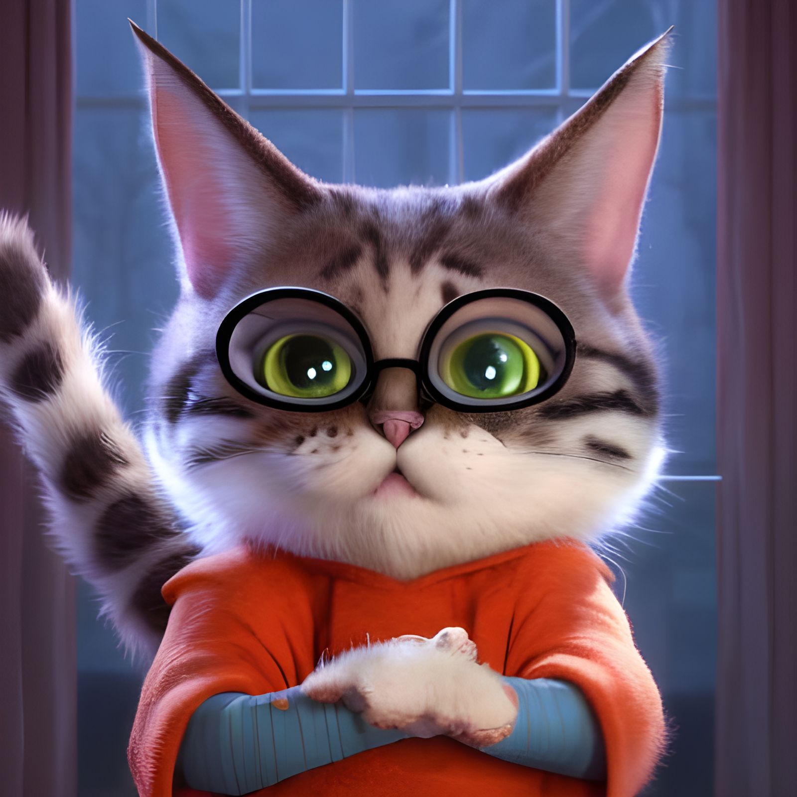 Will Ferrell as Stray Cat: Hyperrealistic Digital Art