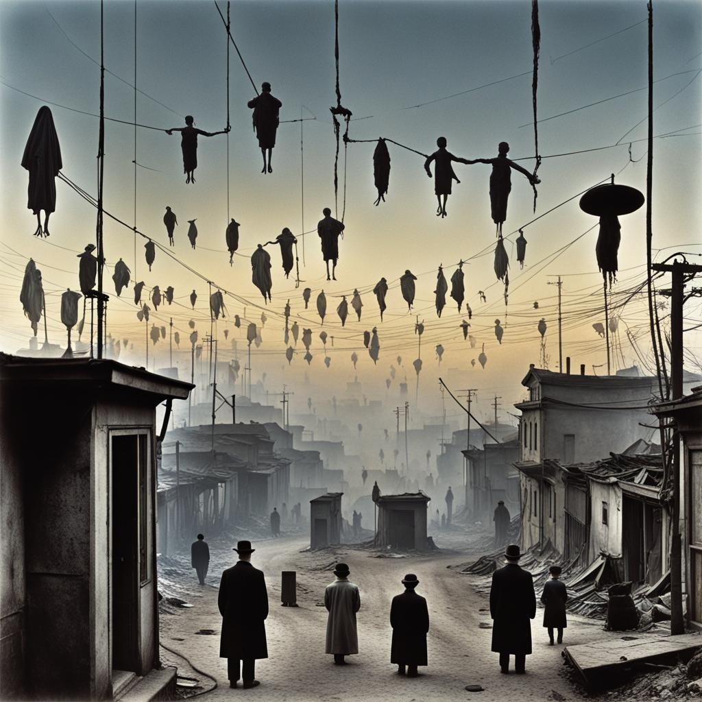 Disturbing Dystopian Horror Photo in Vintage Style