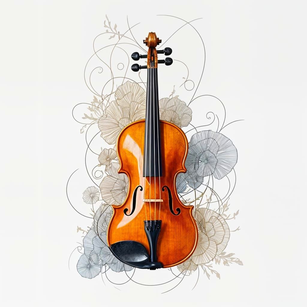 Watercolor Violin in Earthy Tones
