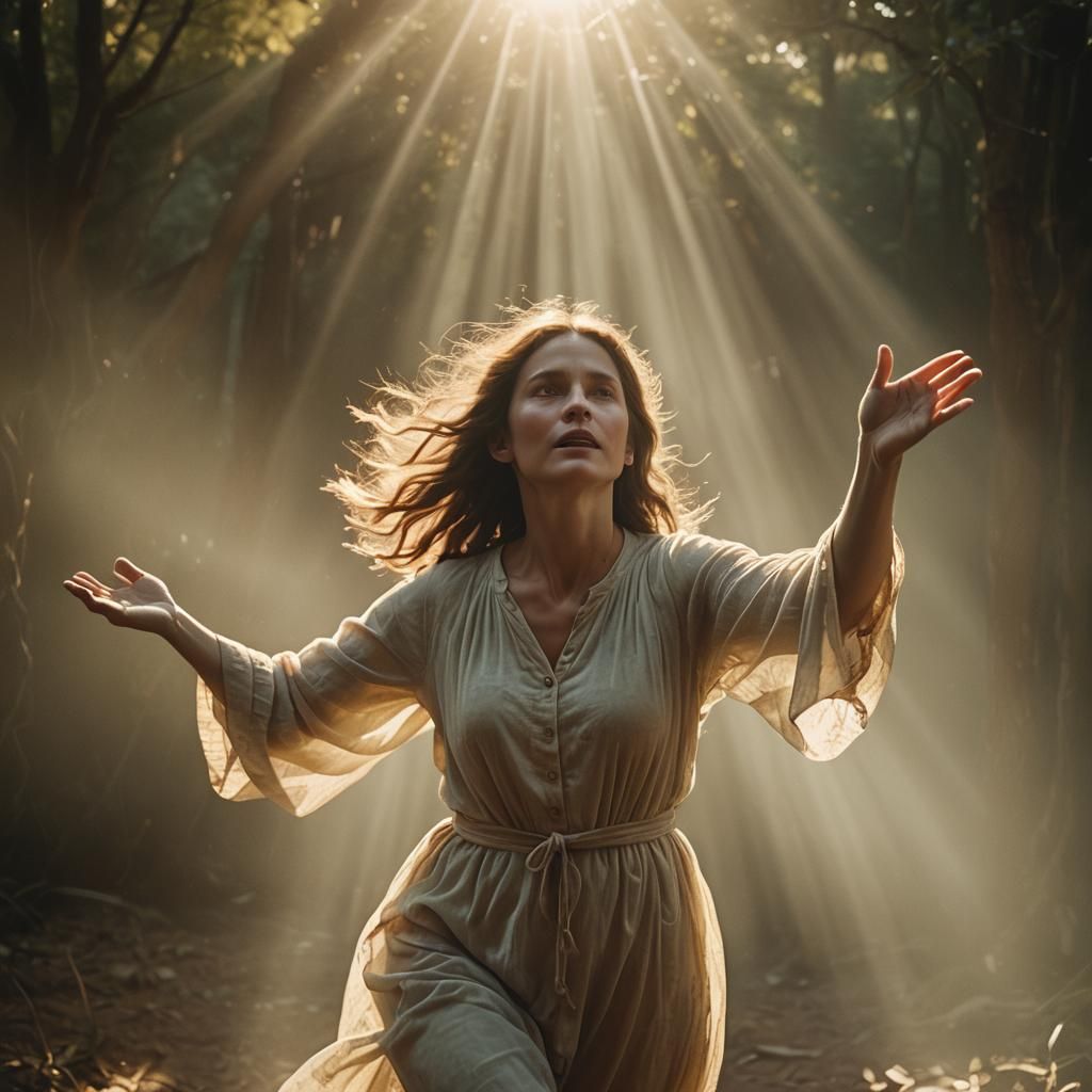 Ethereal Spirit Ascends in Cinematic Light