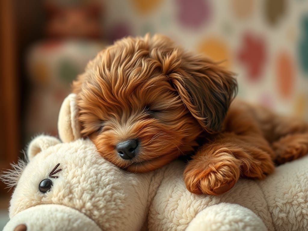 Peaceful Puppy Slumber in Cozy Home
