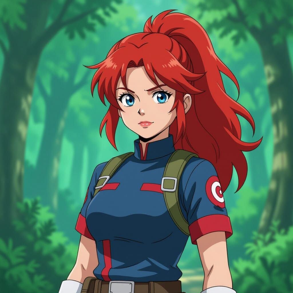 Anime Character Blends Tenten and Nausicaä in Forest