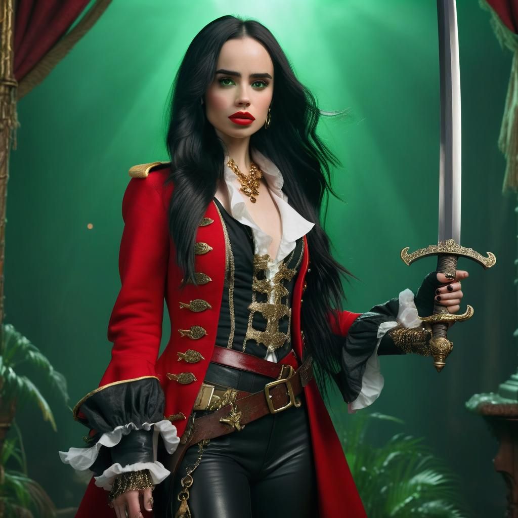 Pirate Captain Portrait with Jeweled Sword