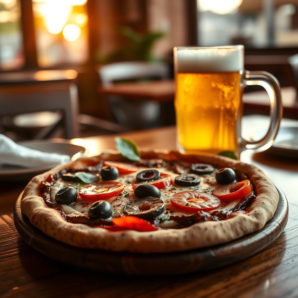 Mouthwatering Mexican Pizza with Roast Meat and Beer