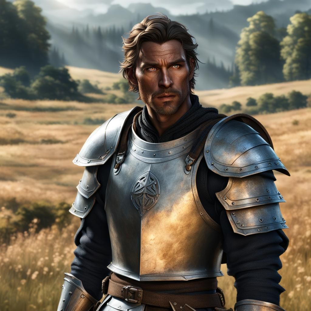 Scared Warrior in Fantasy RPG Landscape