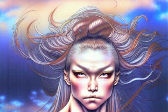 Ethereal Fantasy Portrait of a Bodybuilder