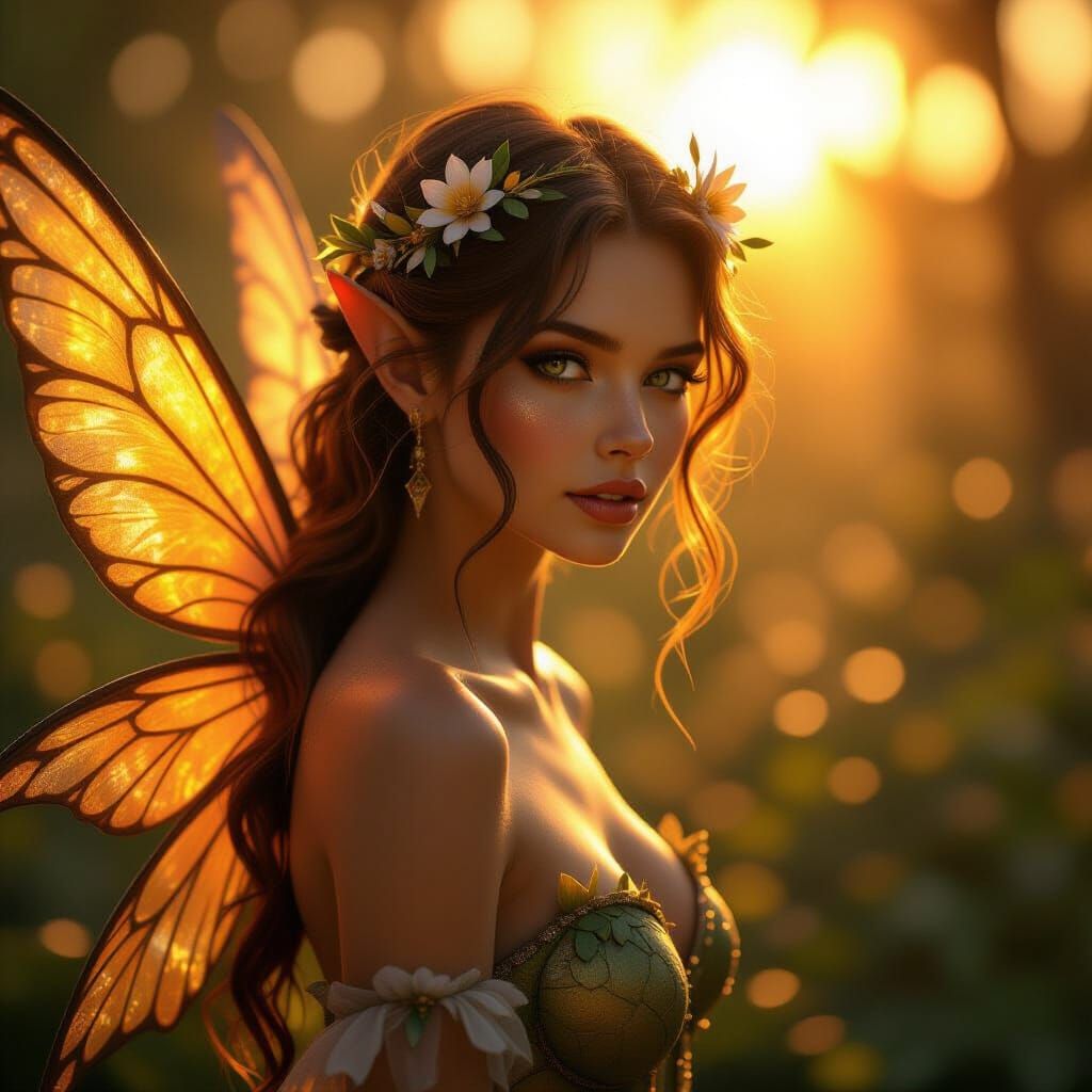 Sun-Kissed Fairy in Fantasy Concept Art Style