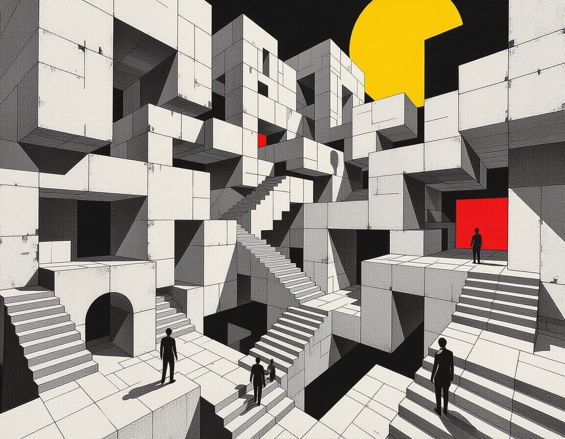 Mind-Bending Brutalist Labyrinth Inspired by Escher
