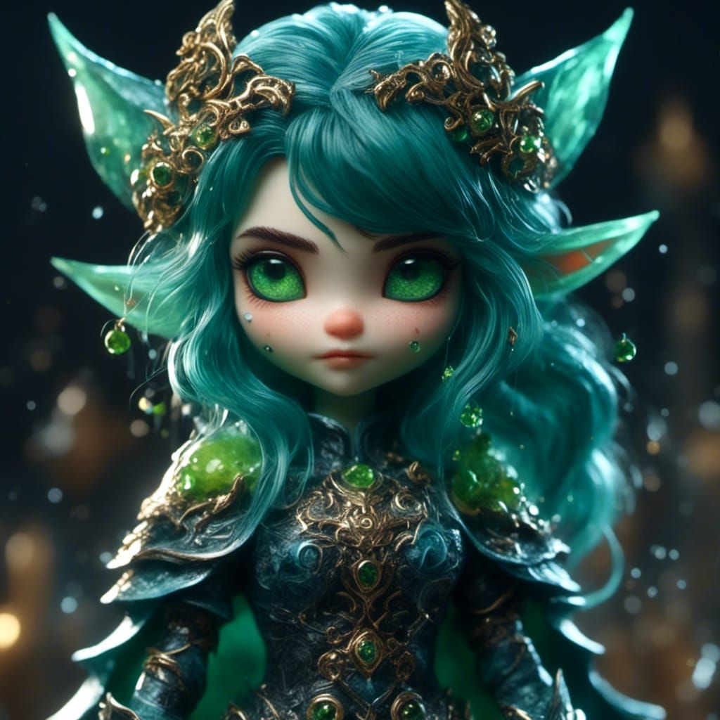 D&D Goblin Rogue: Black Hair, Green Skin