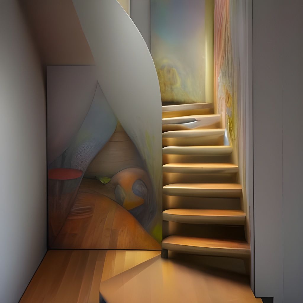 Detailed Interior Street Scene with Complex Perspective