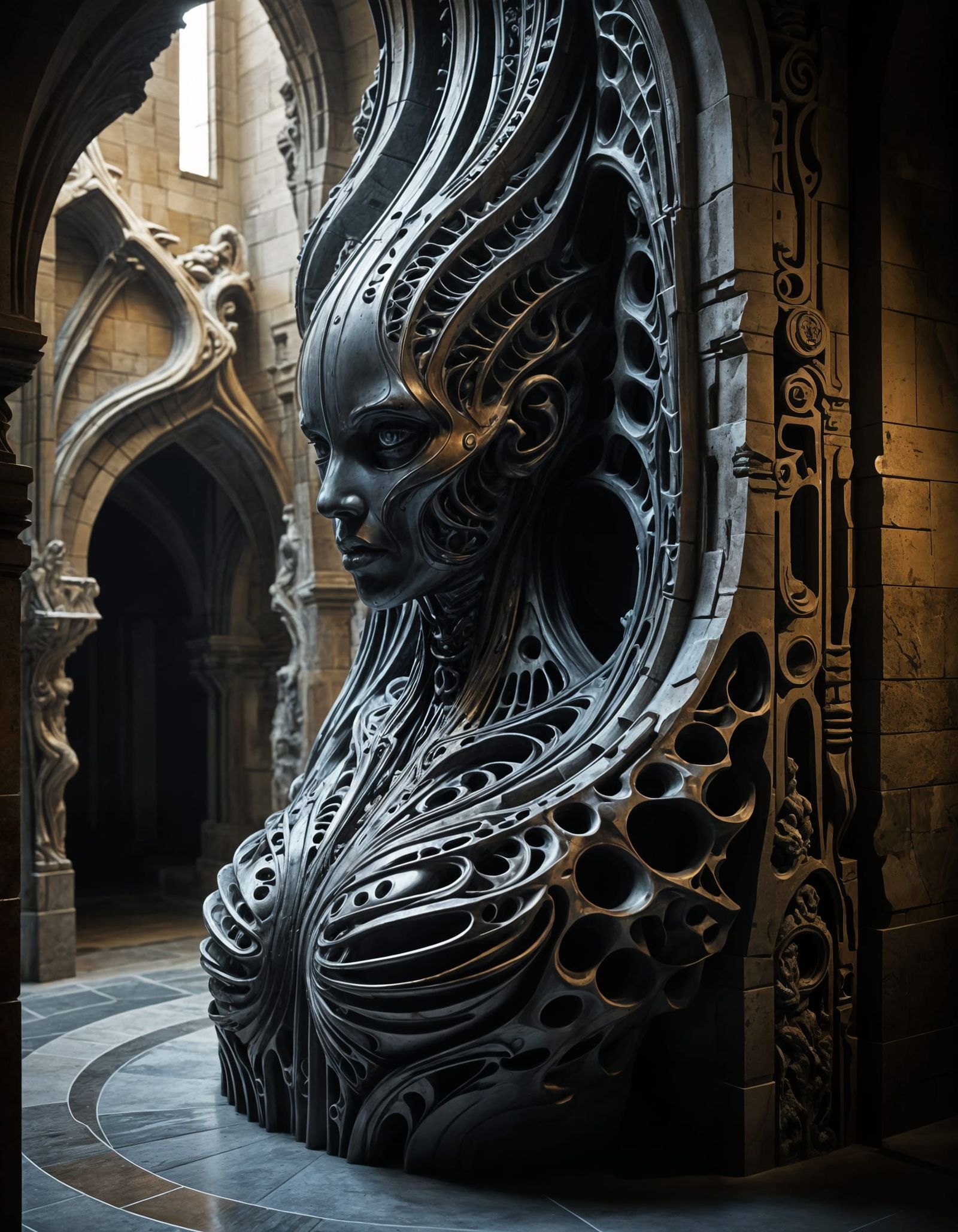 Melting Stone Sculpture in a Fluid, Dripping Aesthetic