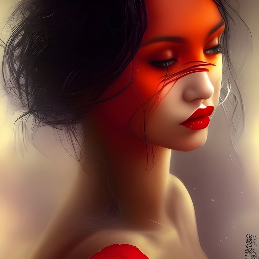 Glamorous Dark Fantasy Portrait of a Beautiful Woman